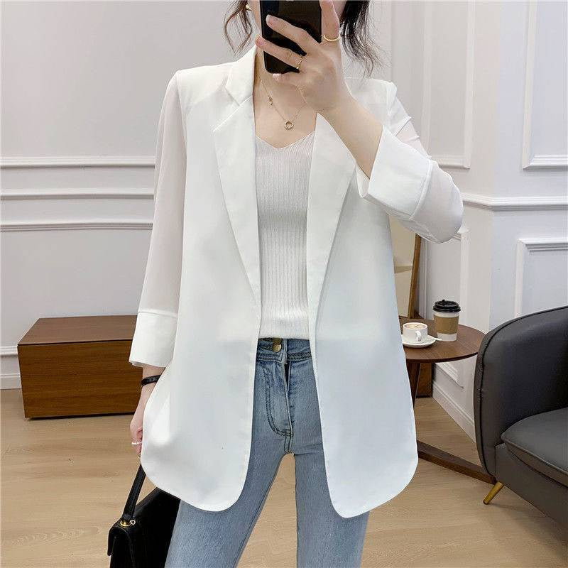 Blazer Femme Slim à Col Montant