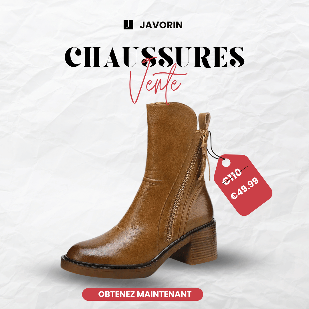 Bottines Marron à Talon Épais