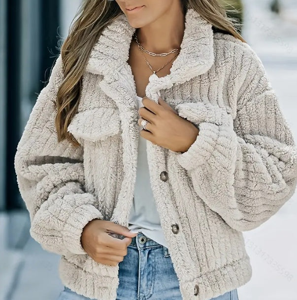 Veste Femme Chic en Peluche Douce