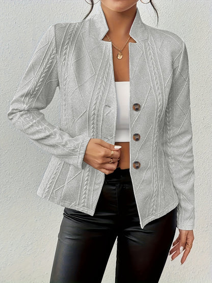 Blazer Femme Slim à Col Montant