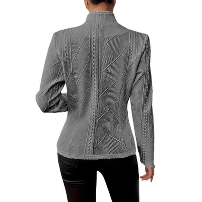 Blazer Femme Slim à Col Montant